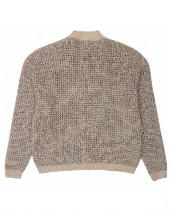 Marks & Spencer Womens Oversized Cardigan Sweater UK 16 Large Grey Flecked