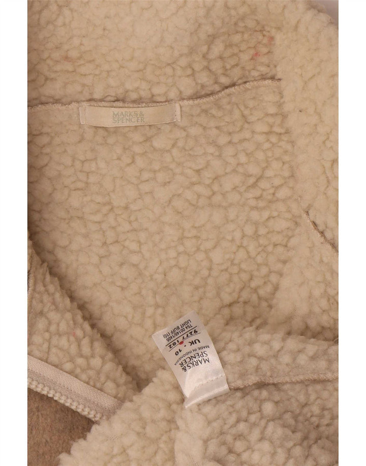 Marks & Spencer ženski šerpa preveliki kaput UK 10 Small Beige Flected
