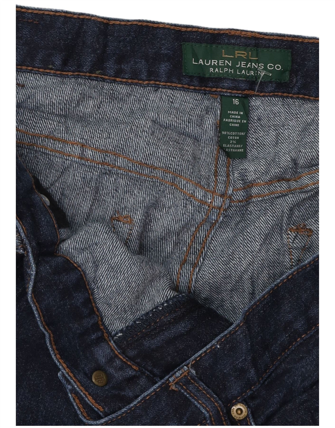 RALPH LAUREN Ženske kapri traperice US 16 2XL W38 L21 tamnoplavi pamuk