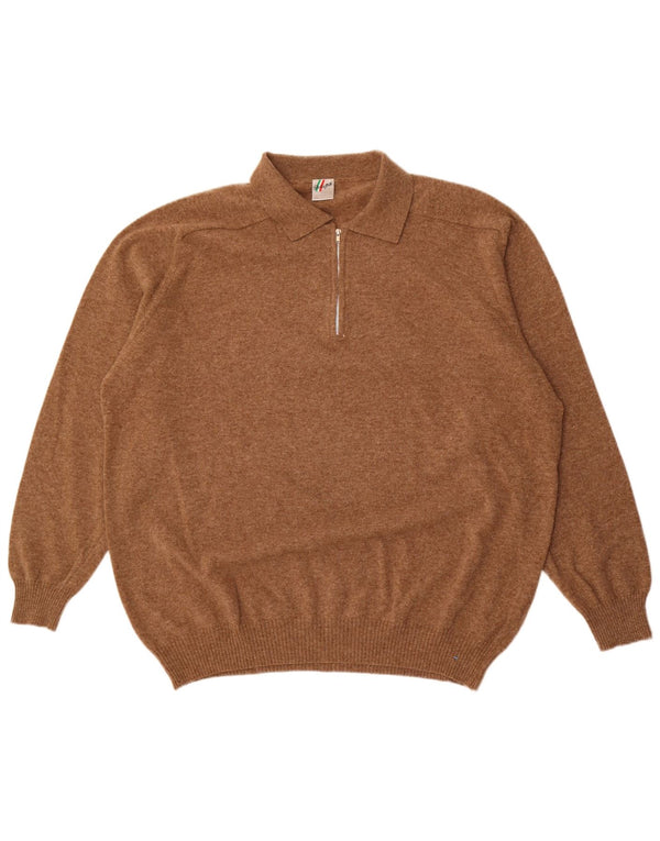 Walbusch muški pulover s polo izrezom Studio Pitti IT 58/50 2XL smeđa