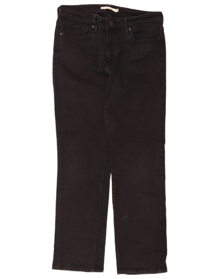 Levi's ženske 714 ravne traperice W29 L30 crni pamuk