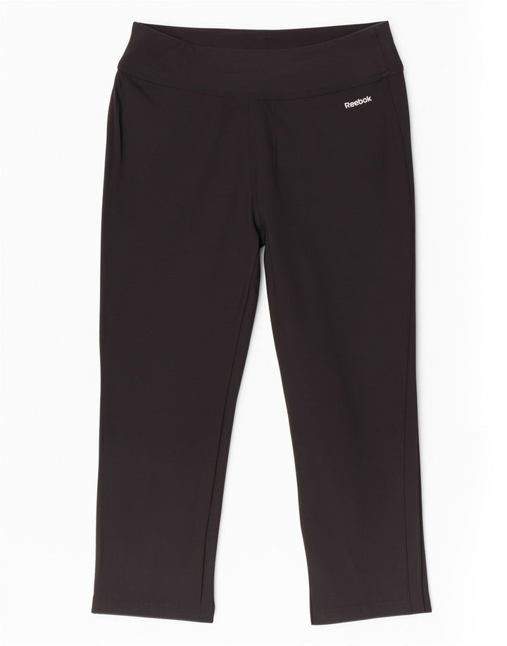Reebok Ženske Capri Trenirke Hlače UK 12 srednje crne
