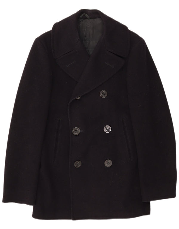 Vintage muški graškasti kaput UK 34 XS tamnoplava vuna