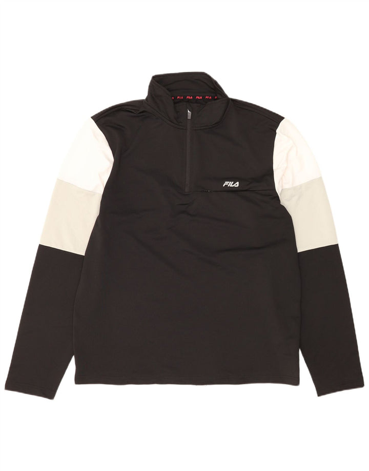 FILA Muški pulover s izrezom i gornjim dijelom trenirke XL crni poliester u boji