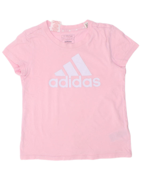Majica kratkih rukava Adidas za djevojčice, 9-10 godina, ružičasti pamuk
