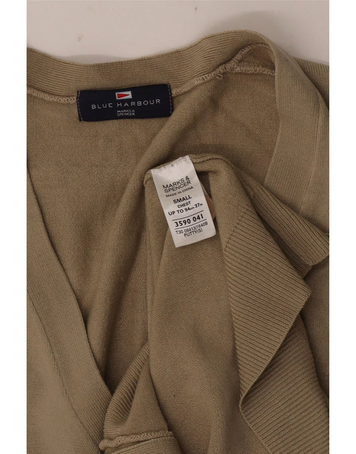 Marks & Spencer muški plavi Harbor kardigan pulover mali bež akril