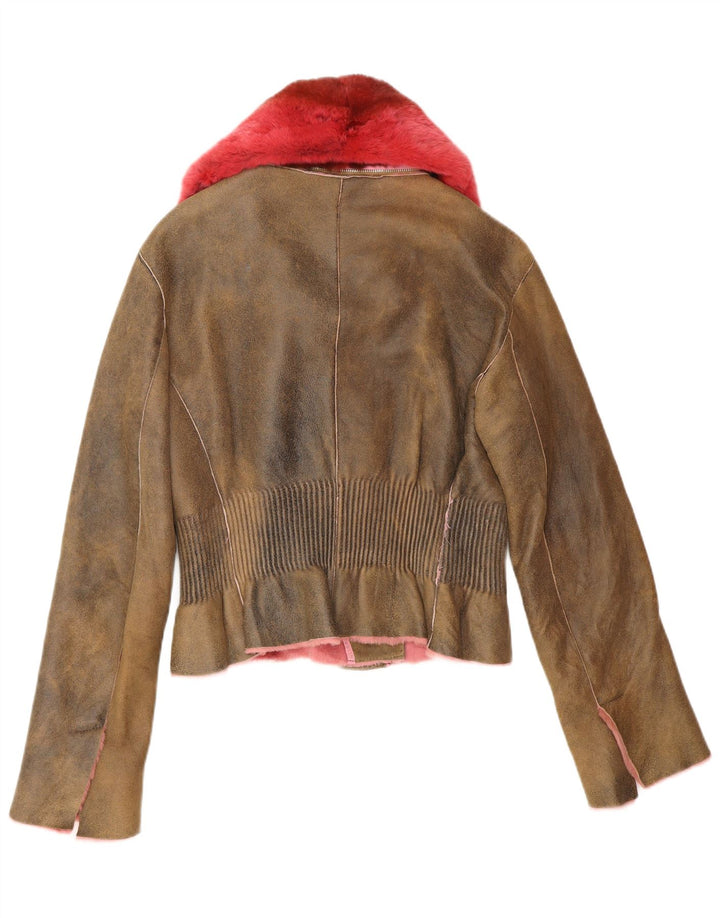 ERMANNO SCERVINO Ženska kožna jakna IT 42 Srednje smeđa koža