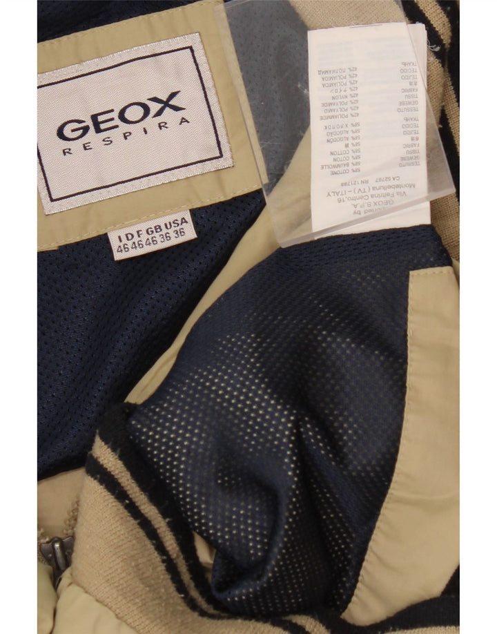 GEOX RESPIRA Mens Bomber Jacket UK 36 Small Beige Cotton
