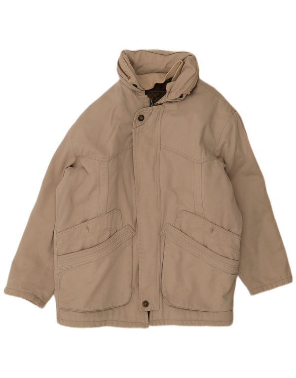 Vintage muška parka jakna s kapuljačom UK 40 Large Beige Pamuk