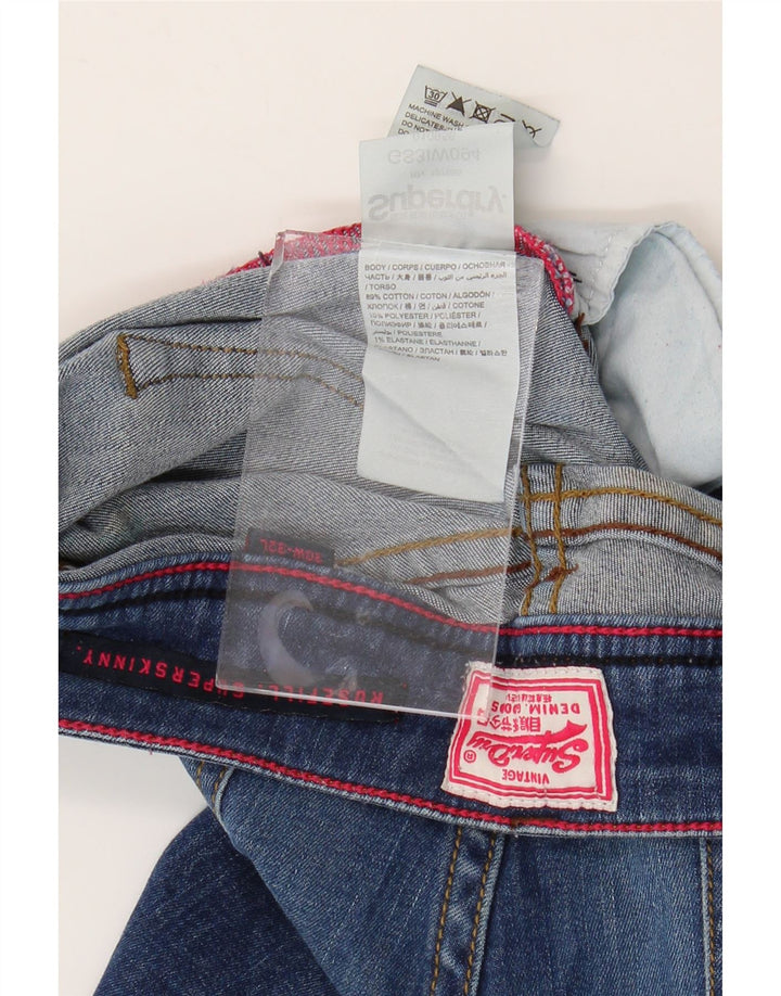 SUPERDRY ženske super skinny traperice Rosefill W30 L35 plavi pamuk