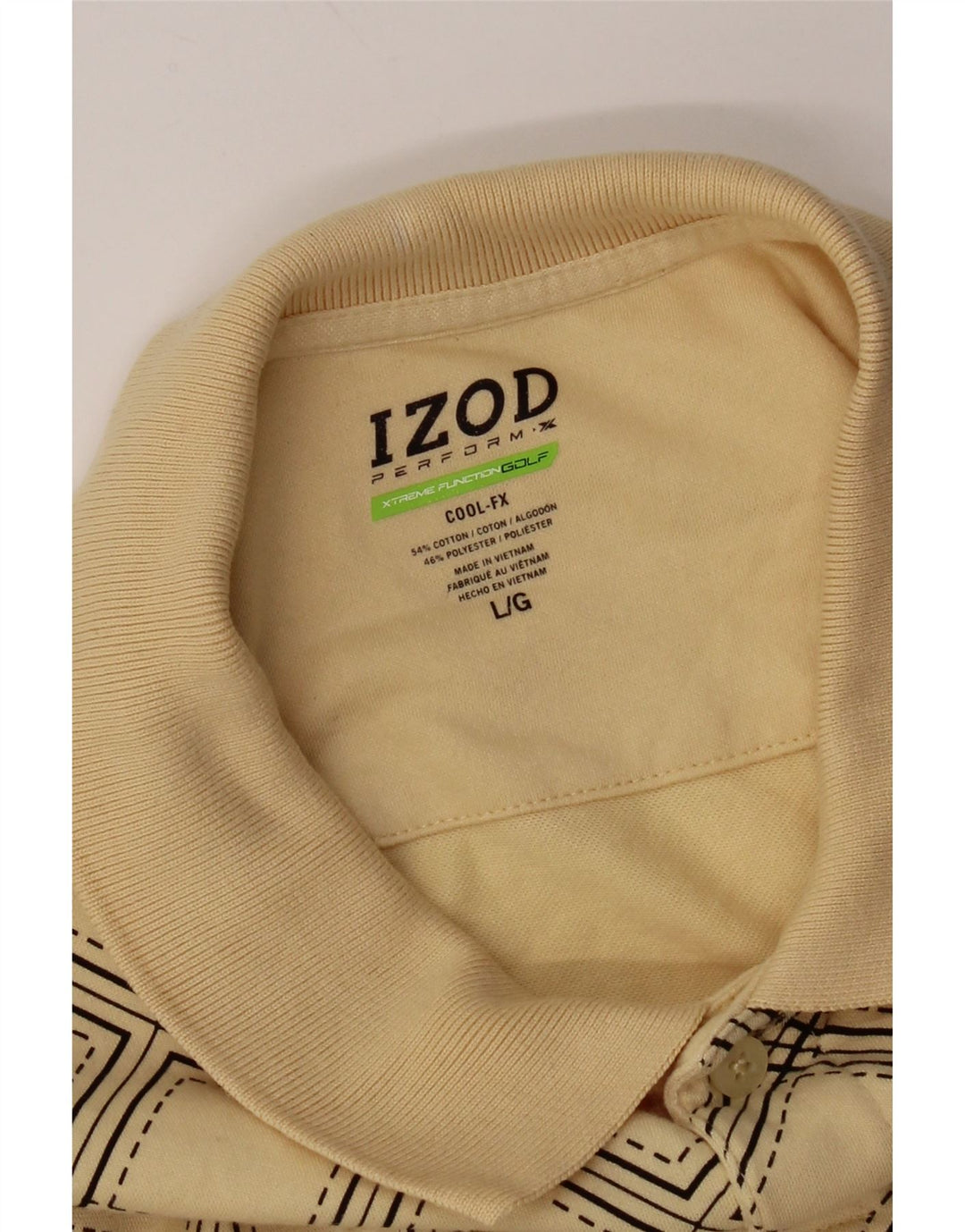 Izod muška polo majica velika žuta karirana pamuk