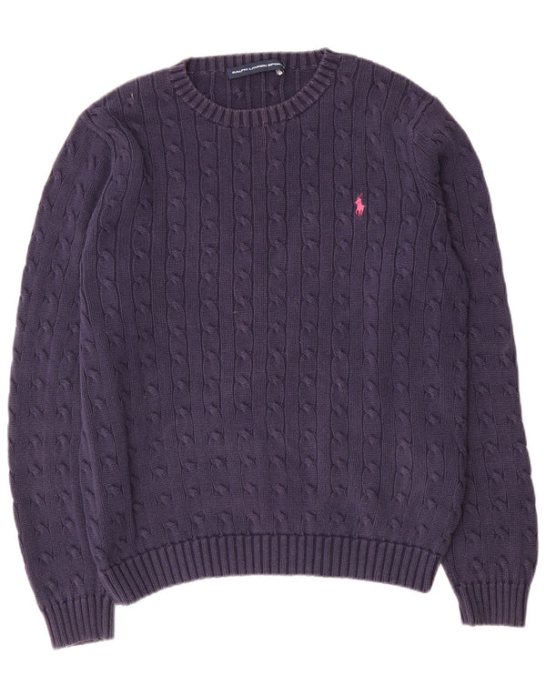 Ralph Lauren ženski džemper s okruglim izrezom UK 18 XL tamnoplavi pamuk