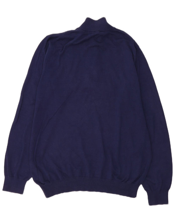 CREW CLOTHING Muški pulover s izrezom i patentnim zatvaračem 3XL tamnoplavi pamuk