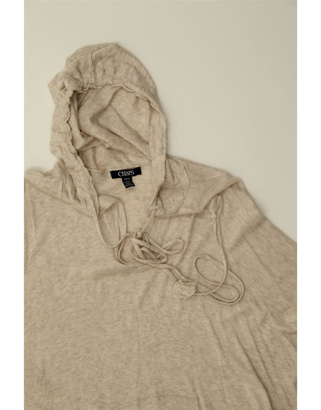 CHAPS Womens Oversized Hooded Jumper Sweater UK 10 Small Grey Cotton Vintage Chaps and Second-Hand Chaps from Messina Hembry 