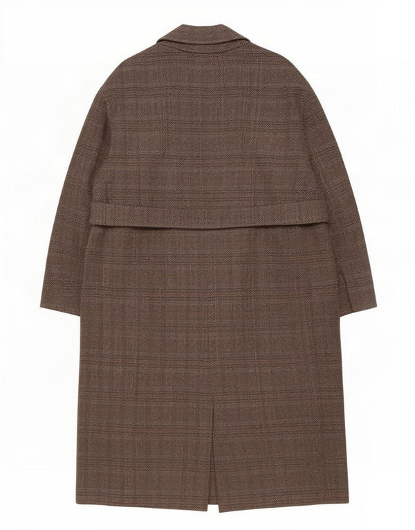 Zara Womens Overcoat UK 16 Large Grey Herringbone Wool
