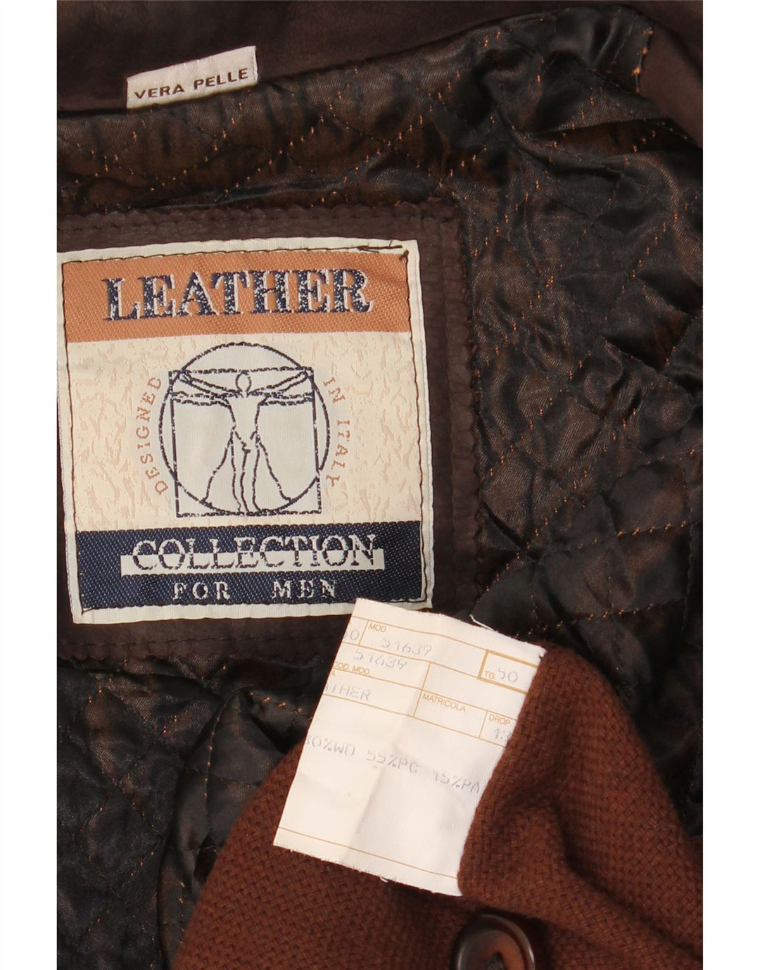 Vintage muški kožni kaput IT 50 Large Brown Leather