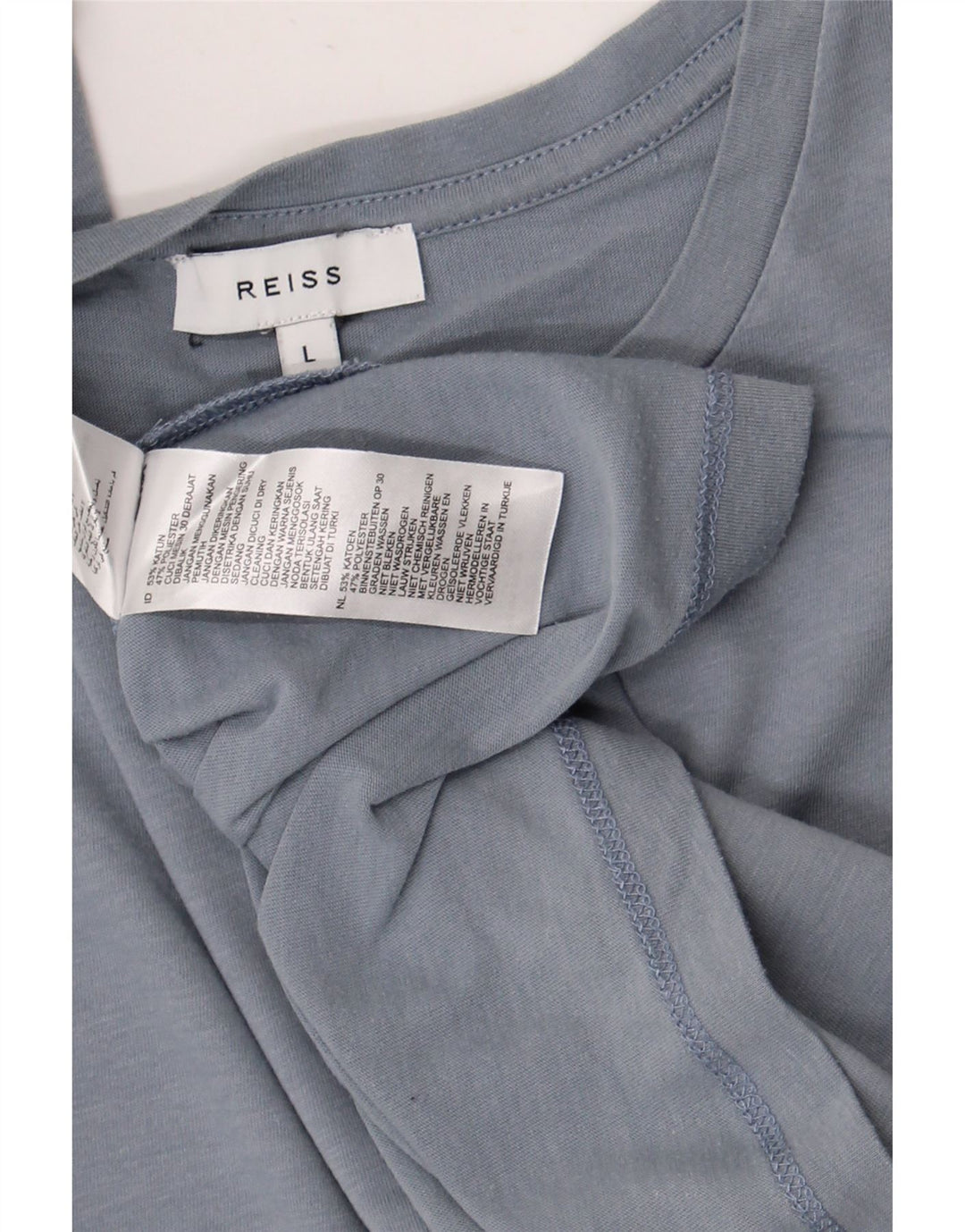 Reiss Muška majica kratkih rukava Large Blue Cotton