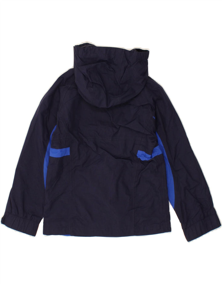 MOUNTAIN WAREHOUSE Boys Hooded Rain Jacket 5-6 Years Navy Blue Colourblock Vintage Mountain Warehouse and Second-Hand Mountain Warehouse from Messina Hembry 
