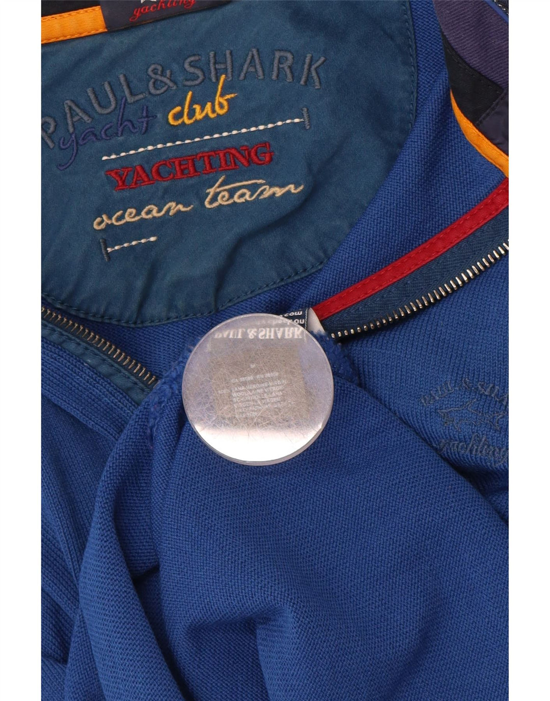 PAUL & SHARK Muški jahtaški džemper s izrezom i djevičanskom vunom srednje plave boje