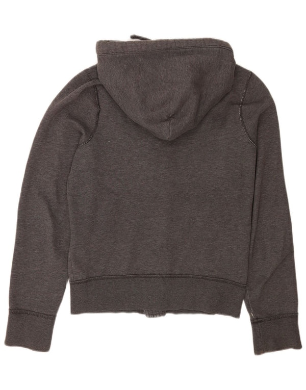 Hollister Mens Graphic Hooded Tracksuit Top Jacket Small Grey Flecked
