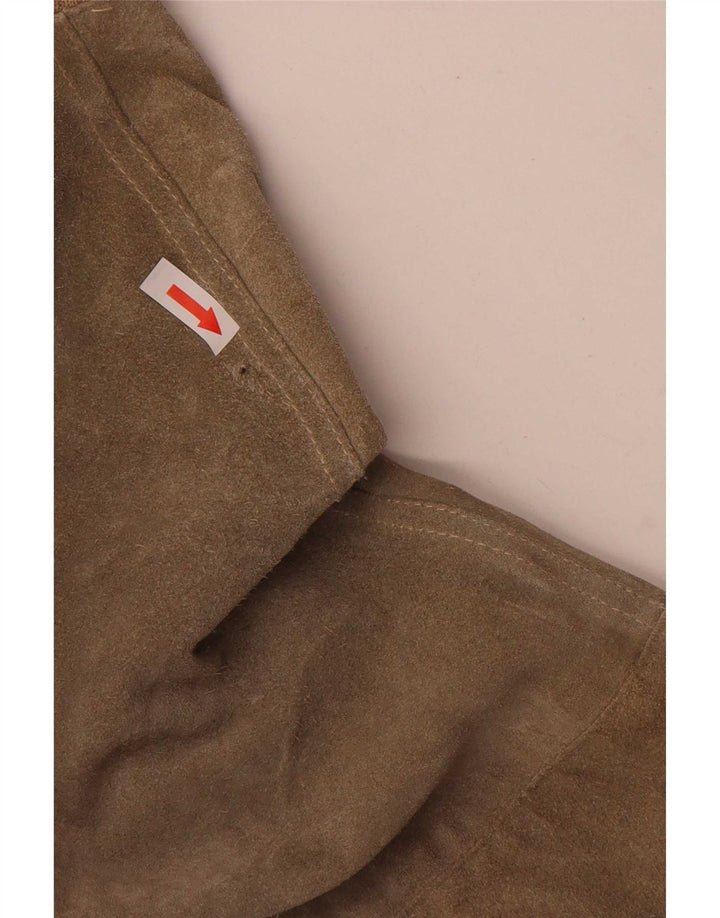 Vintage muška bomber jakna od brušene kože UK 38 srednje zelene kože