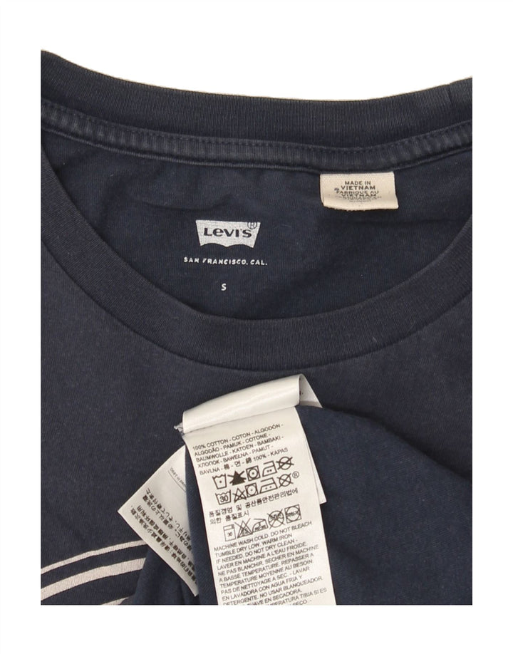 LEVI'S Mens Graphic T-Shirt Top Small Navy Blue Cotton Vintage Levi's and Second-Hand Levi's from Messina Hembry 