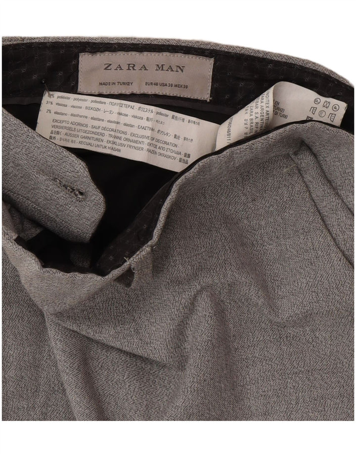 Zara muške uske hlače EU 46 XL W36 L33 sivi poliester