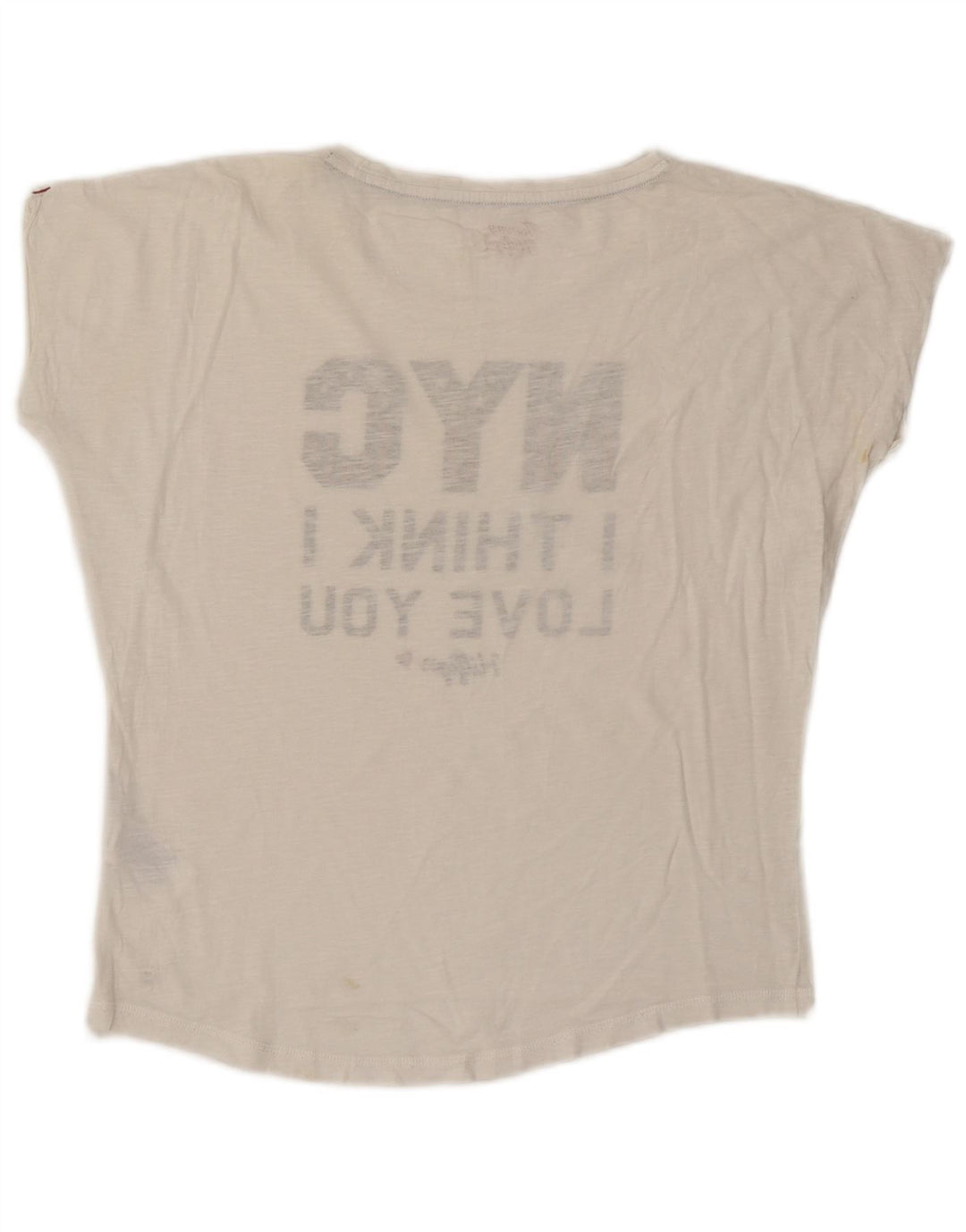 TOMMY HILFIGER Ženska prevelika majica s kratkim rukavima UK 10 Mala bijela