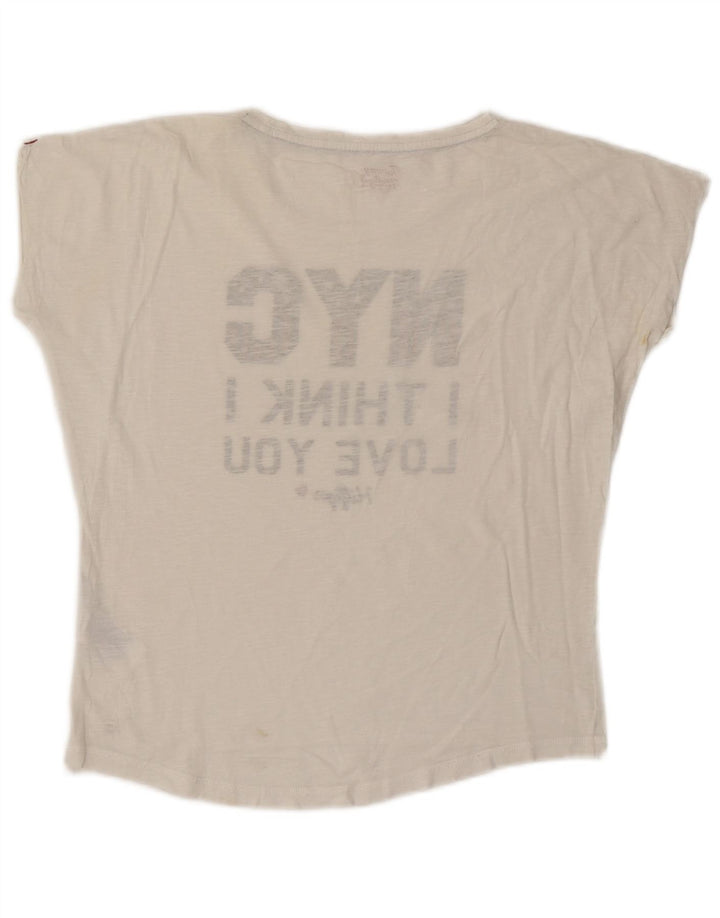 TOMMY HILFIGER Ženska prevelika majica s kratkim rukavima UK 10 Mala bijela