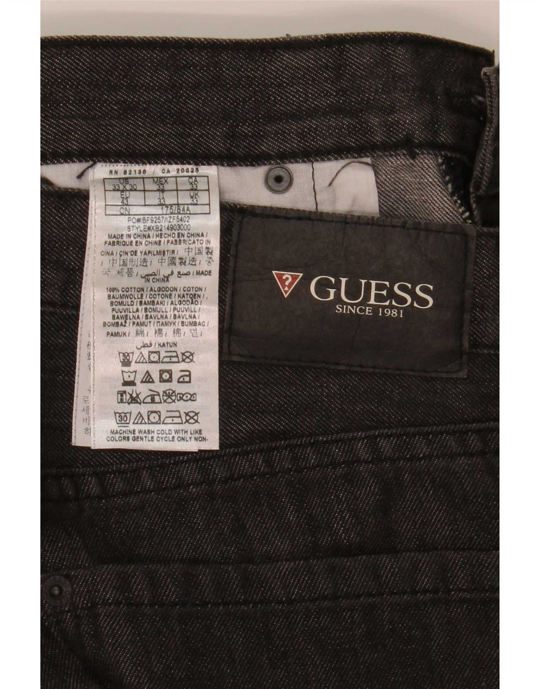 Guess muške ravne traperice W33 L30 sivi pamuk