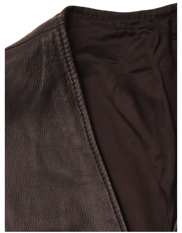 Vintage ženska kožna jakna s parangalom UK 16 velika crna koža