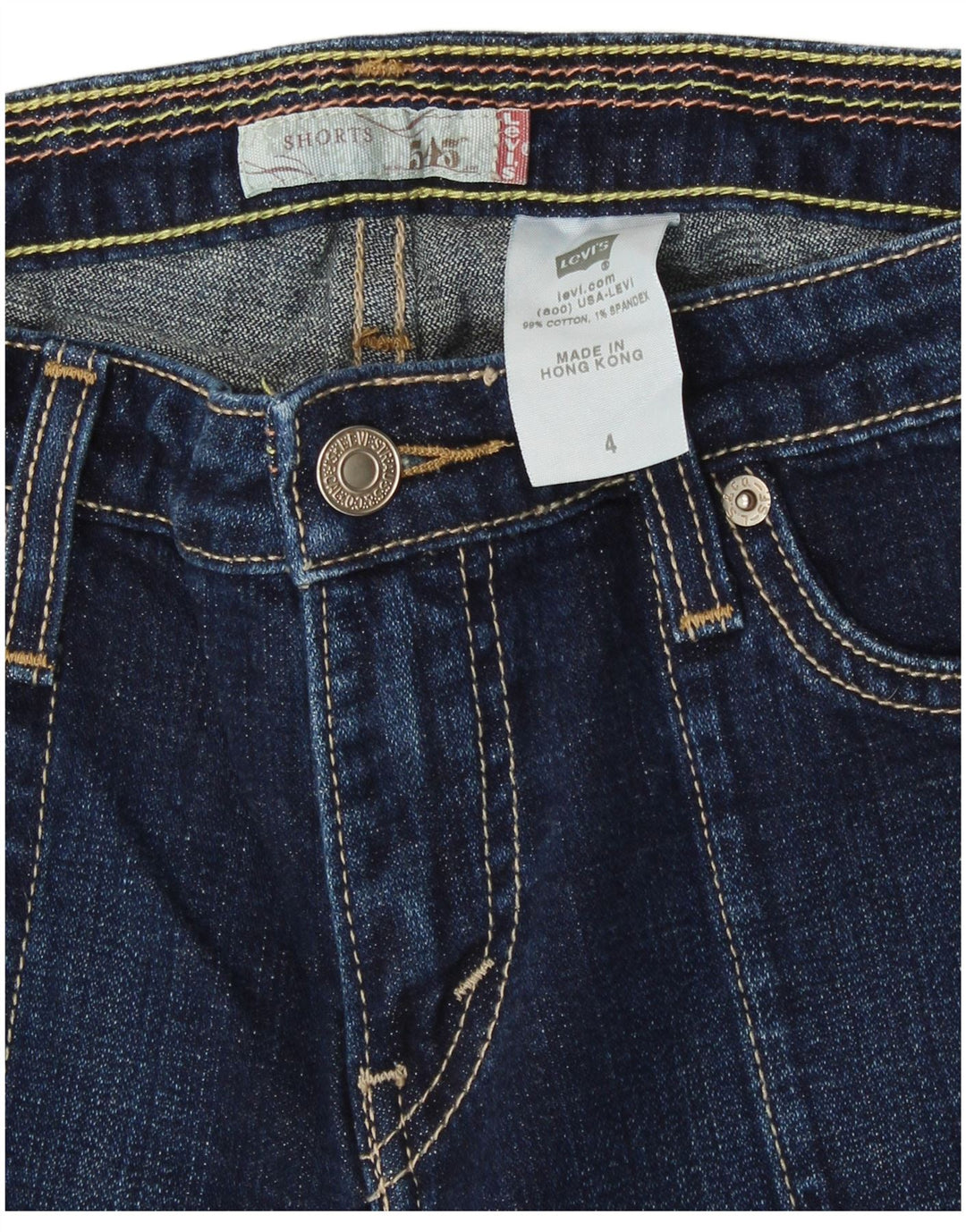Levi's ženske 545 traper kratke hlače US 4 male W28 tamnoplavi pamuk