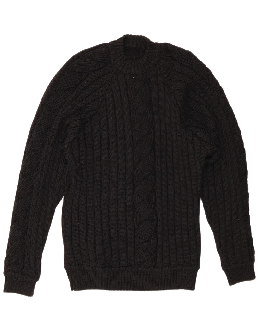 VINTAGE ženski džemper s okruglim izrezom UK 20 2XL crni