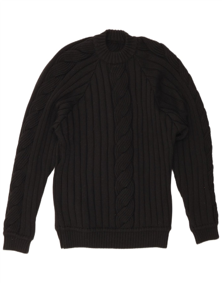 VINTAGE ženski džemper s okruglim izrezom UK 20 2XL crni