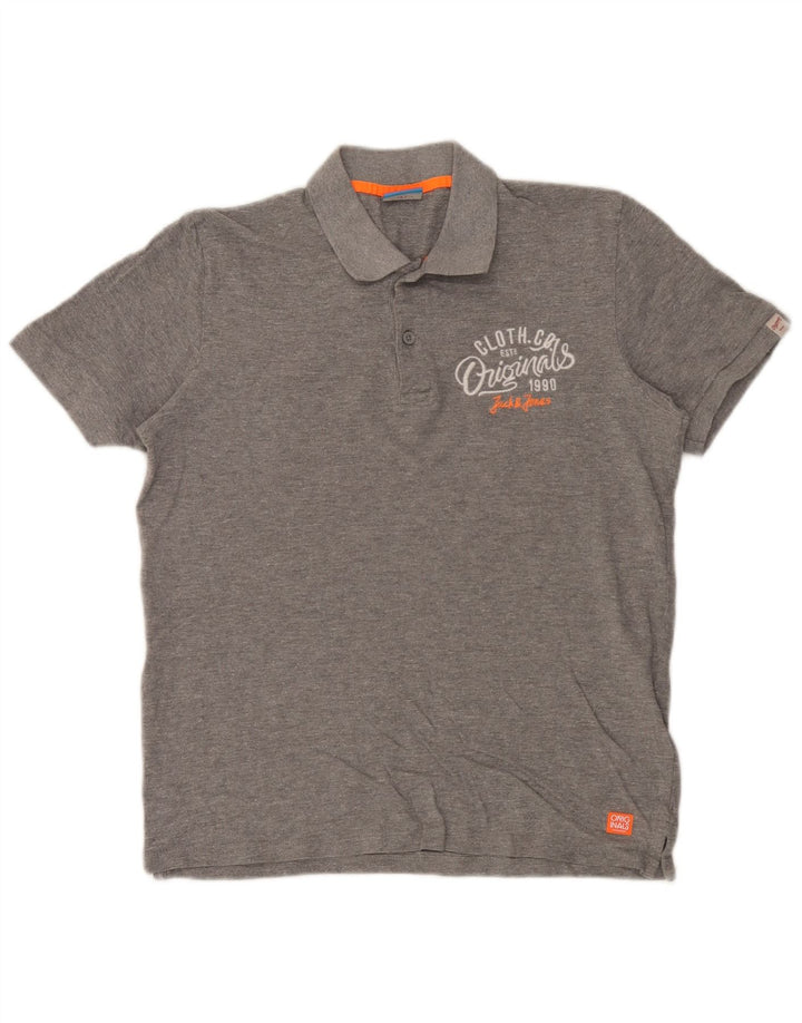 Jack & Jones muška polo majica srednje sive boje s flekama