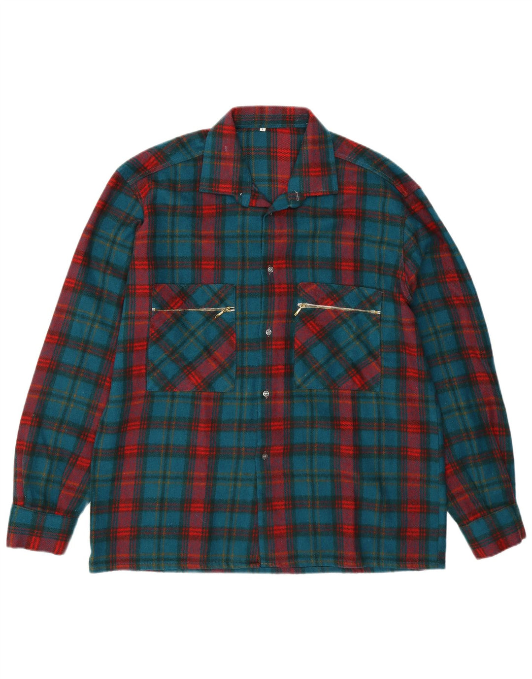 Vintage muška karirana flanelska košulja velikog zelenog kariranog kroja