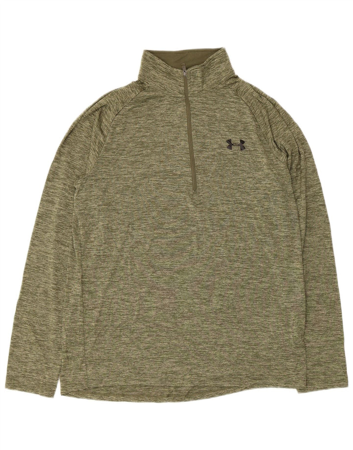 Under Armour, gornji dio trenirke s patentnim izrezom, srednji kaki s pjegama