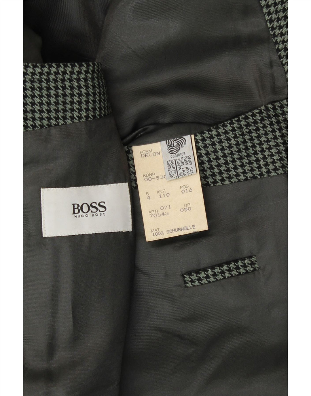 Hugo Boss muška jakna jakna IT 50 Large Green Houndstooth Nova vuna
