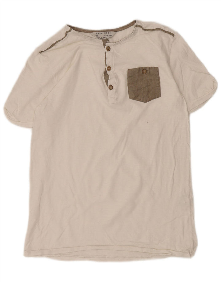 ZARA Boys T-Shirt Top 11-12 Years White Cotton