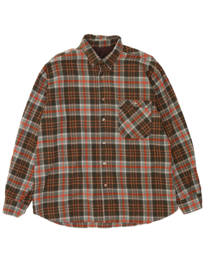 Vintage muška košulja od flanela Lumberjack XL kaki karirana