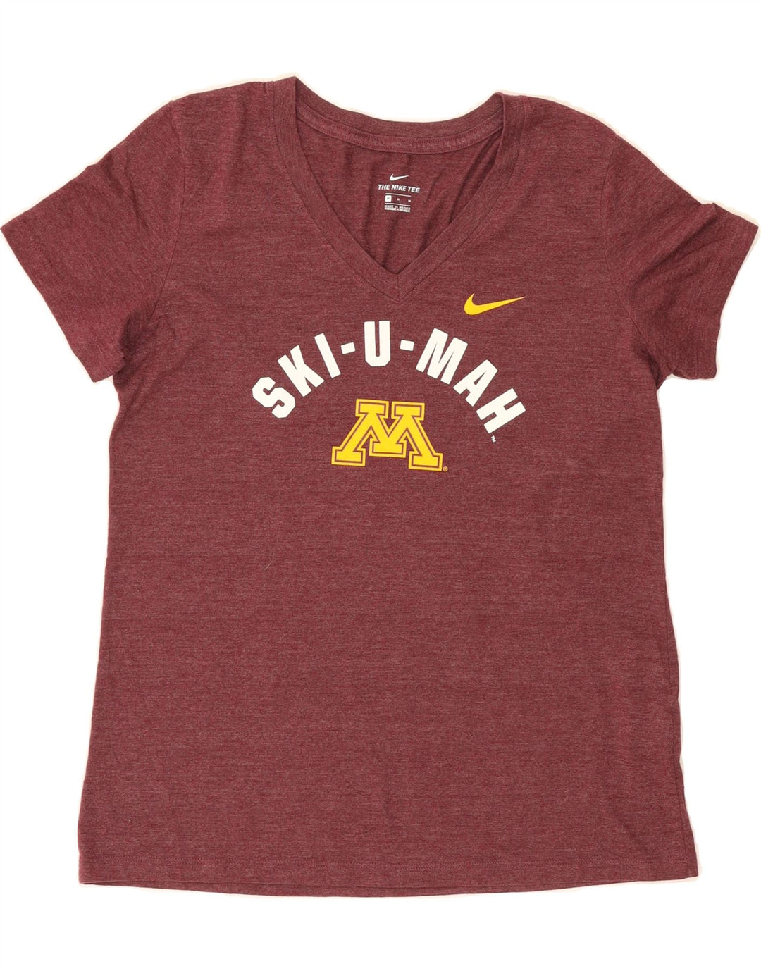 NIKE Womens Graphic T-Shirt Top UK 14 Medium Maroon Cotton Vintage Nike and Second-Hand Nike from Messina Hembry 
