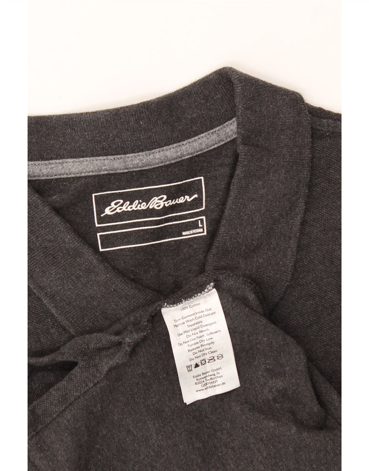 EDDIE BAUER Mens Polo Shirt Large Grey Cotton Vintage Eddie Bauer and Second-Hand Eddie Bauer from Messina Hembry 