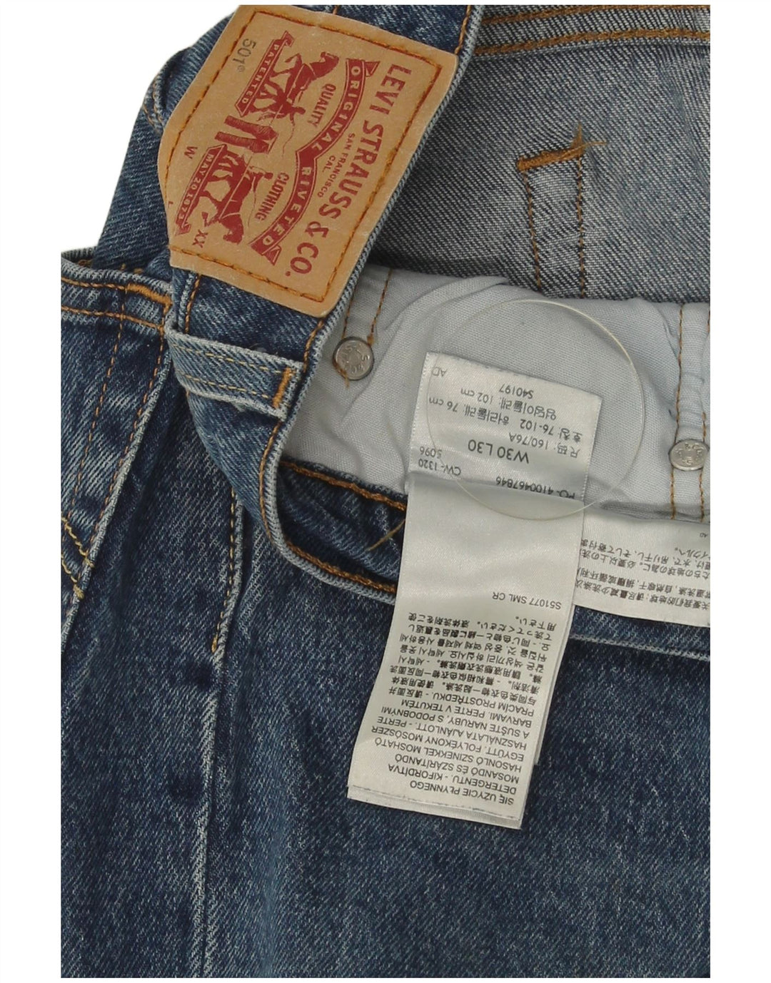 Levi's muške 501 ravne traperice W30 L30 plavi pamuk