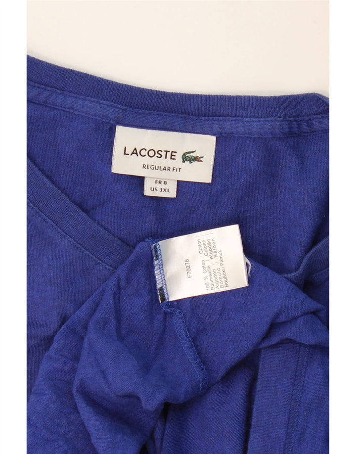 LACOSTE Muška majica kratkih rukava standardnog kroja, gornja veličina 8 3XL, plavi pamuk