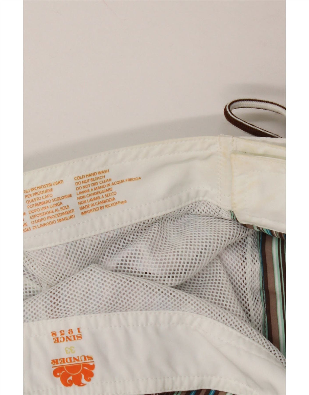 SUNDEK muške kratke hlače za kupanje srednjeg raznobojnog prugastog poliestera