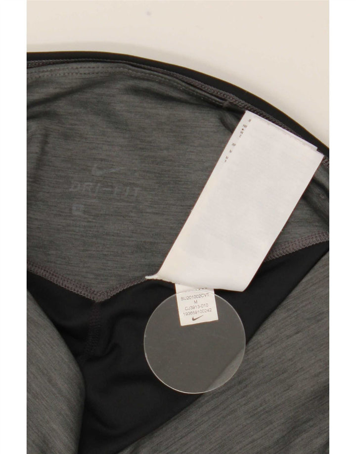 Nike Ženske Dri Fit Leggings UK 12 Medium Gray Colourblock Poliester