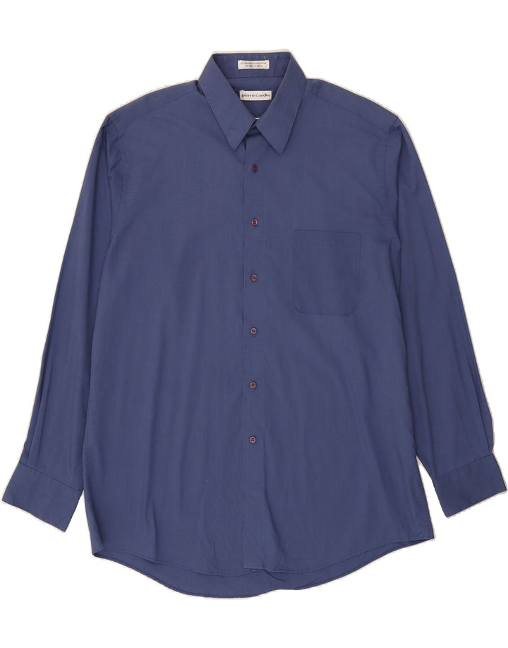 PIERRE CARDIN Mens Shirt Size 16 1/2 Large Blue Polyester Vintage Pierre Cardin and Second-Hand Pierre Cardin from Messina Hembry 