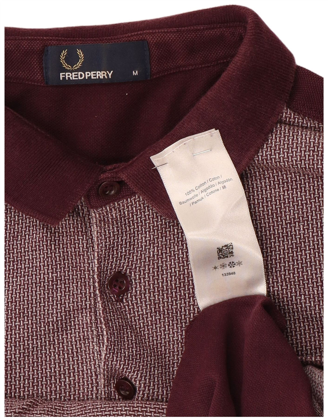 Fred Perry muška polo majica Srednji bordo karirani pamuk