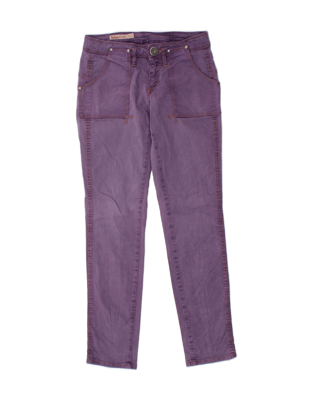MARLBORO CLASSICS Womens Slim Jeans W27 L29 Purple Cotton Vintage Marlboro Classics and Second-Hand Marlboro Classics from Messina Hembry 