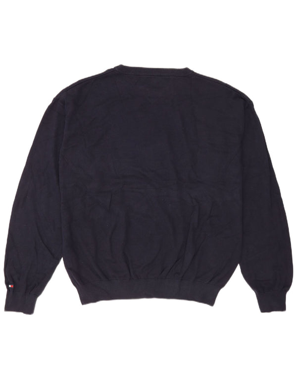 Tommy Hilfiger muški džemper s okruglim izrezom 2XL tamnoplavi pamuk